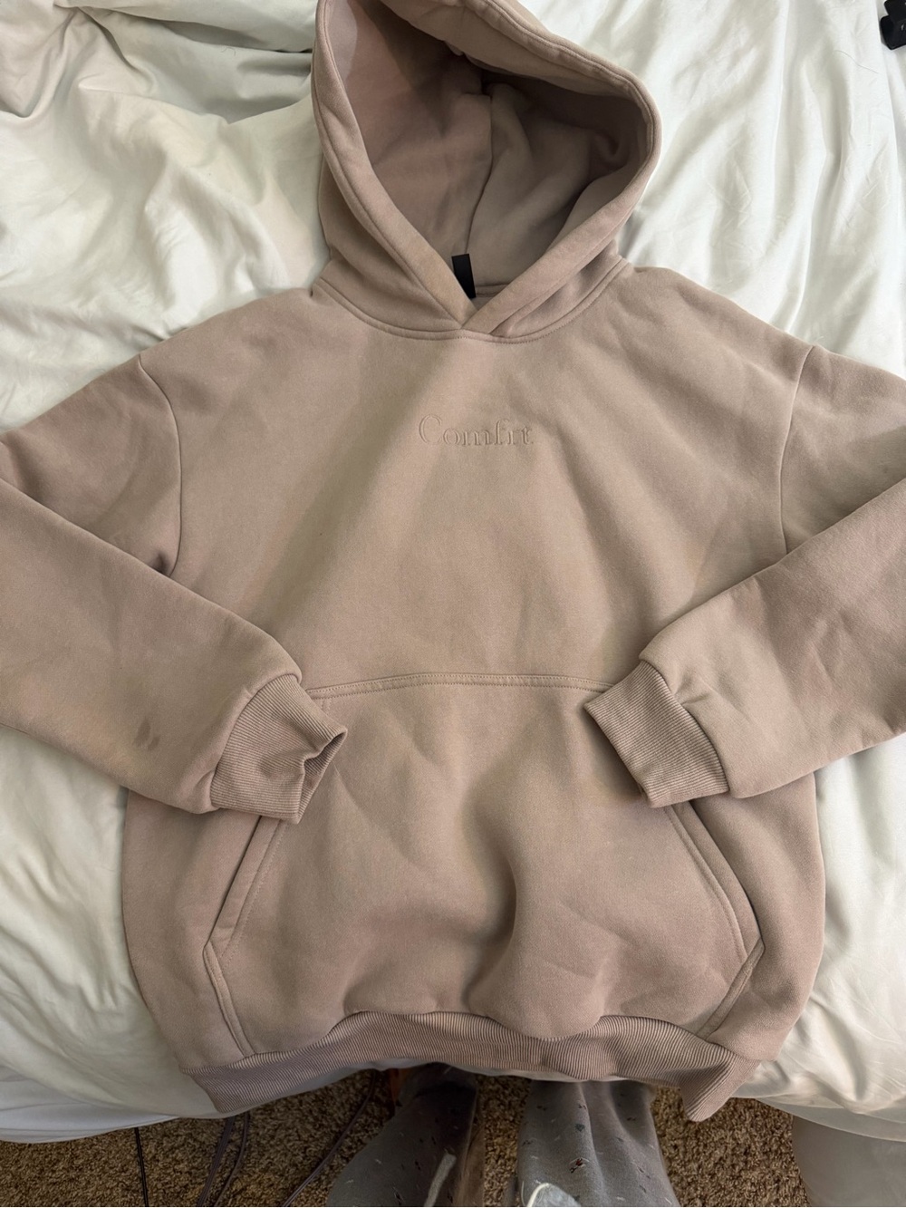 Women's Crewneck Sweater Hoodie - Soft Taupe